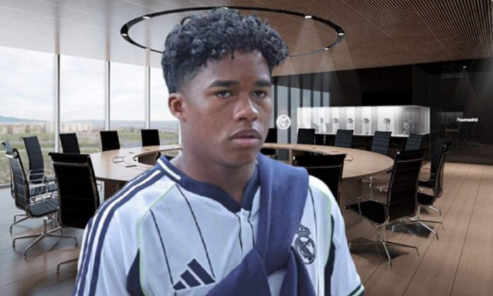 Endrick y unas oficinas del Real Madrid.
