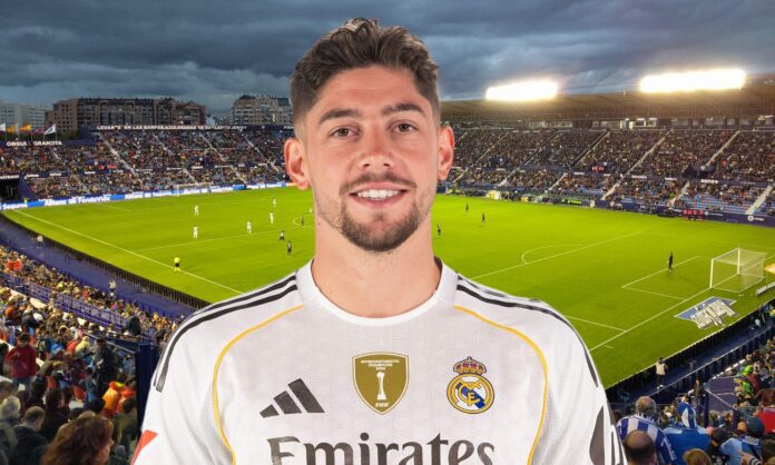 Fede Valverde y el estadio del Levante. 