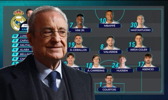 La reacción de Florentino al once titular del Madrid ante el Levante: 