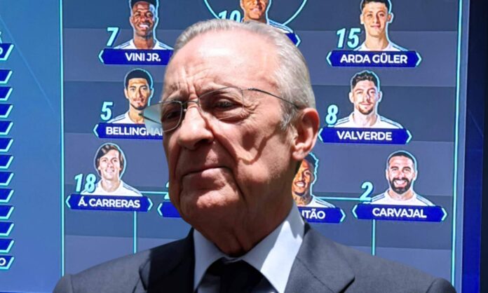 Florentino Pérez ya conoce la alineación titular del Real Madrid contra el Atlético en el Metropolitano.