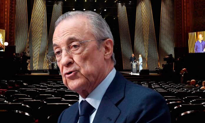 Florentino Pérez y la gala del Balón de Oro. 