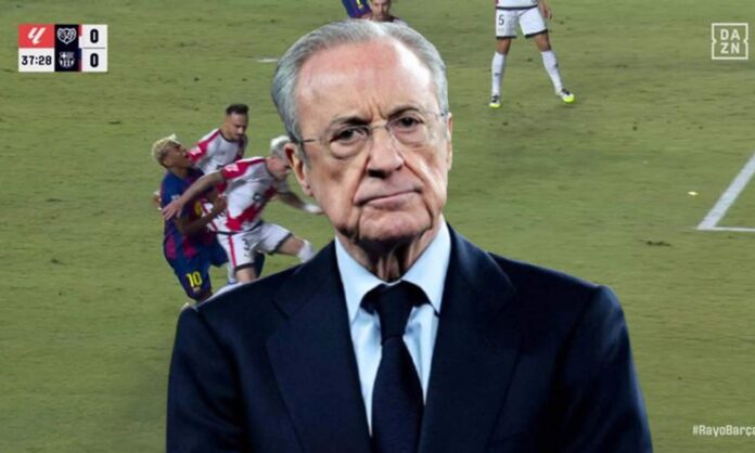 Florentino Pérez y la captura del penalti del Rayo Vallecano sobre Lamine Yamal.