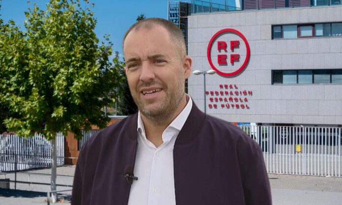 Fran Santo, presidente del CTA y la sede de la RFEF.