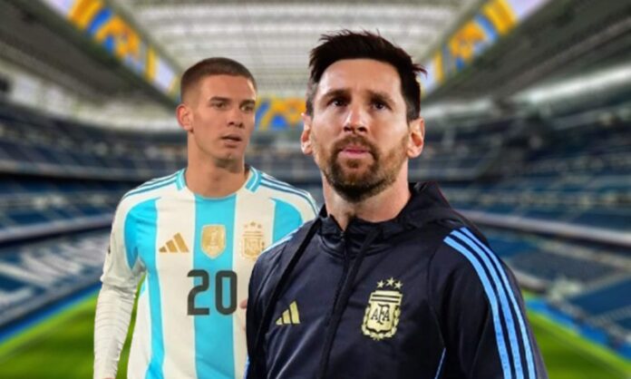 Franco Mastantuono, Leo Messi y el Santiago Bernabéu.