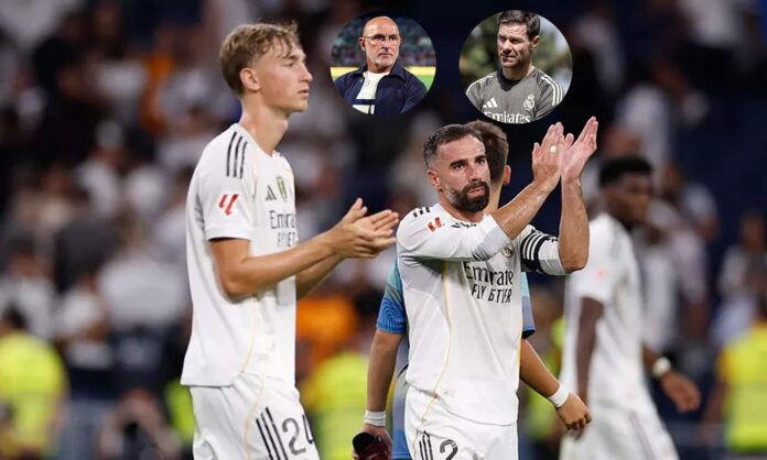 Dean Huijsen, Dani Carvajal y unas fotos de Luis de la Fuente y Xabi Alonso. 
