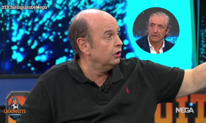 Juanma Rodríguez en el Chiringuito hablando sobre Lamine y una foto de Josep Pedrerol.