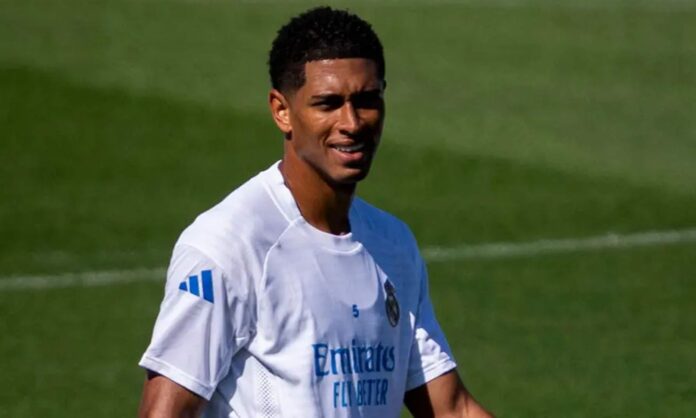 Jude Bellingham durante un entrenamiento con el Real Madrid.