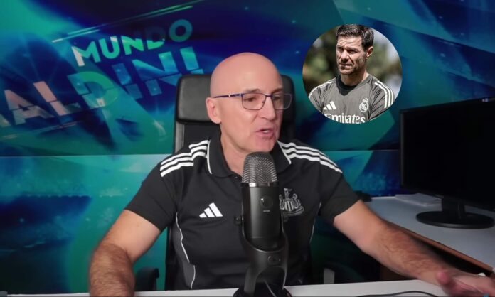 Maldini hablando en su canal de Youtube y una foto de Xabi Alonso.