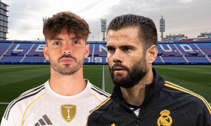 Nacho Fernández, Raúl Asencio y el estadio del Levante. 