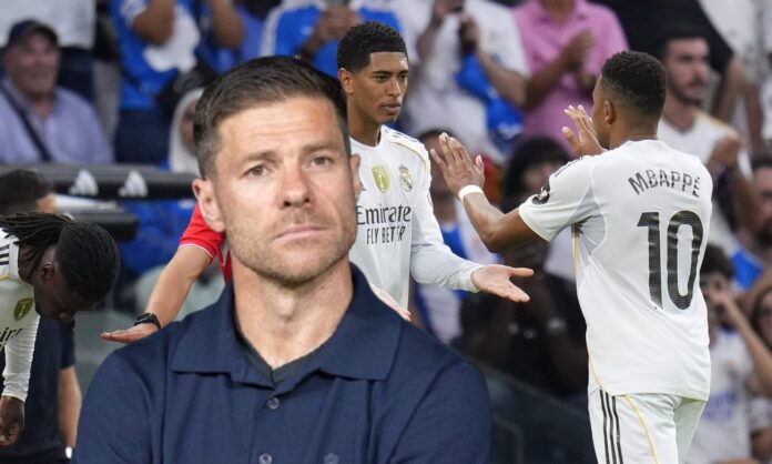 Xabi Alonso, Jude Bellingham y Kylian Mbappé.