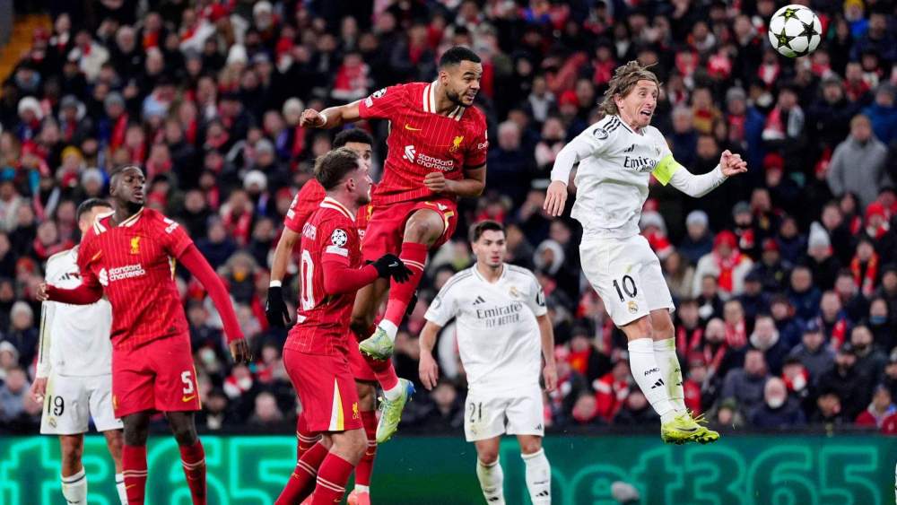 Una acción del Liverpool-Real Madrid de la campaña europea 24/25