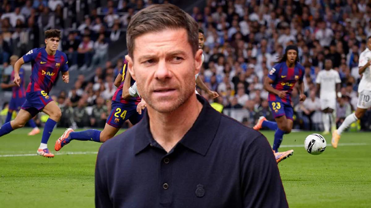 Xabi Alonso y una captura del Real Madrid - Barcelona.