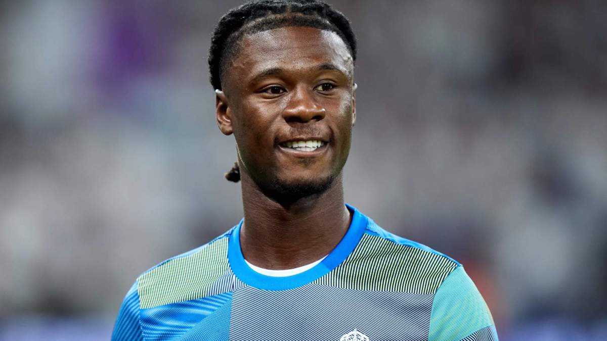 Eduardo Camavinga durante un calentamiento con el Real Madrid. Eduardo Camavinga durante un calentamiento con el Real Madrid.