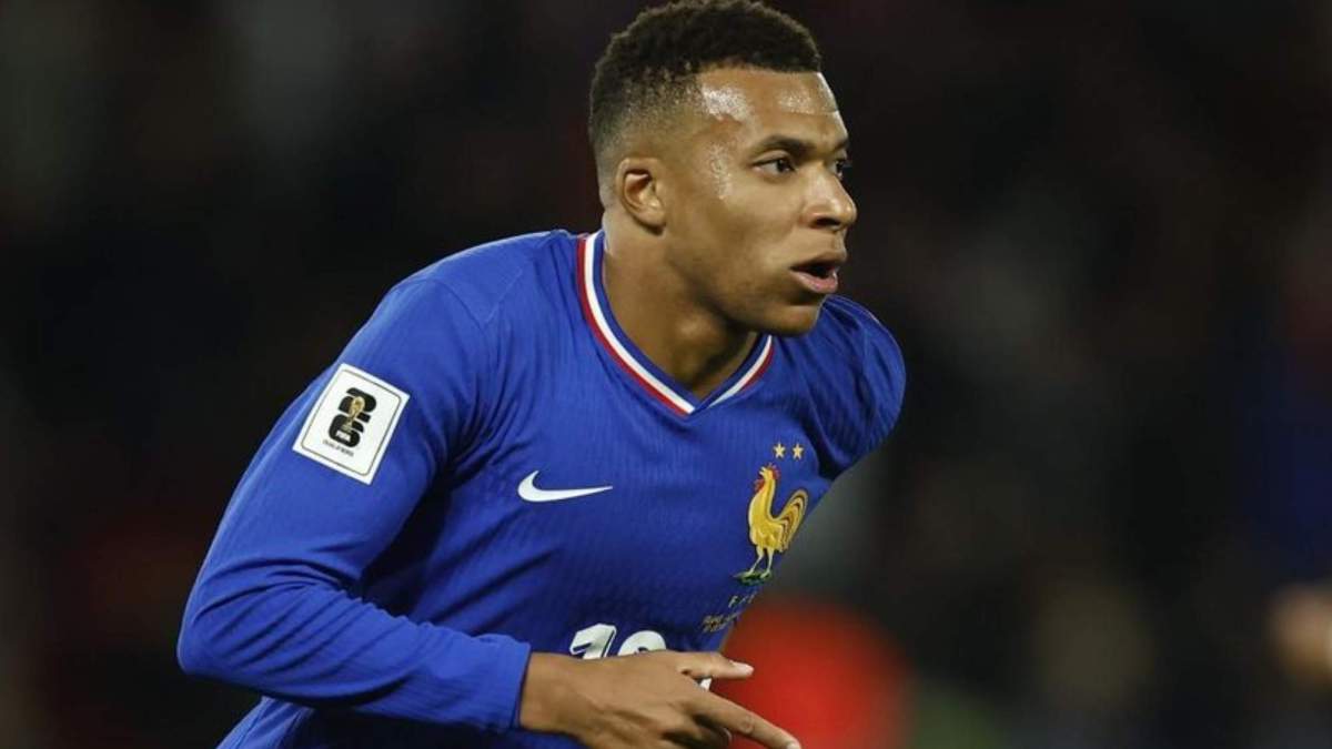 Mbappé celebrando su último gol con Francia Mbappé celebrando su último gol con Francia