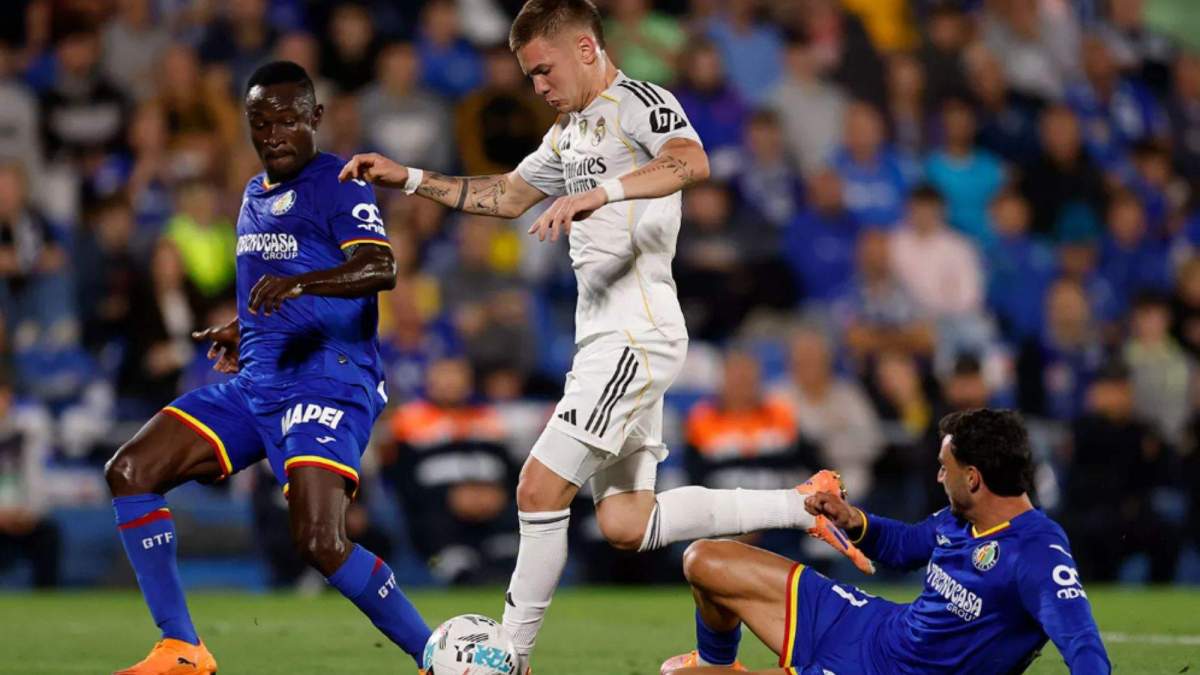 Franco Mastantuono durante el Getafe-Real Madrid de la temporada 25/26 Franco Mastantuono durante el Getafe-Real Madrid de la temporada 25/26