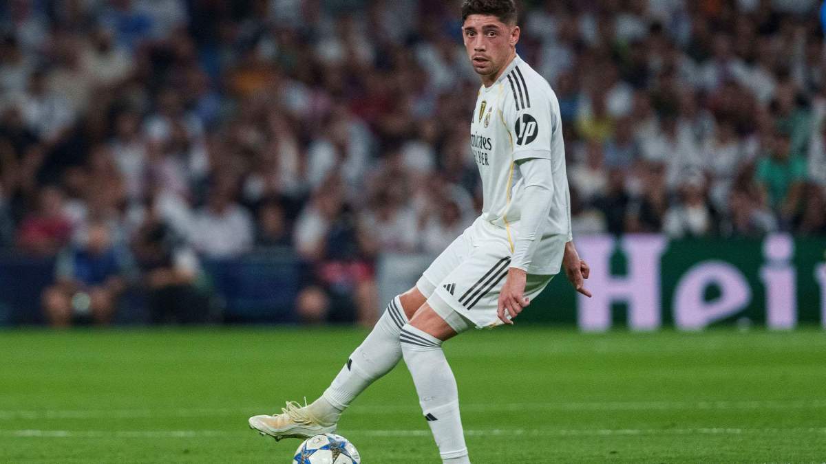 Fede Valverde jugando un partido con el Real Madrid. Fede Valverde jugando un partido con el Real Madrid.