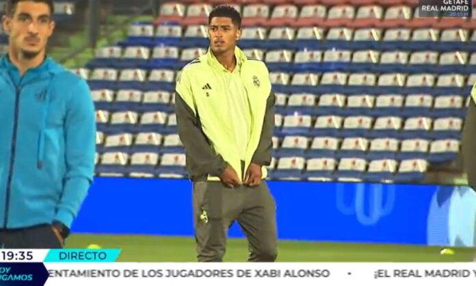 Jude Bellingham ha revisado con cautela el césped del Coliseum en Getafe