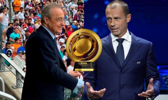 Florentino quiere cambiar el actual Mundial de Clubes: Ceferin se opone