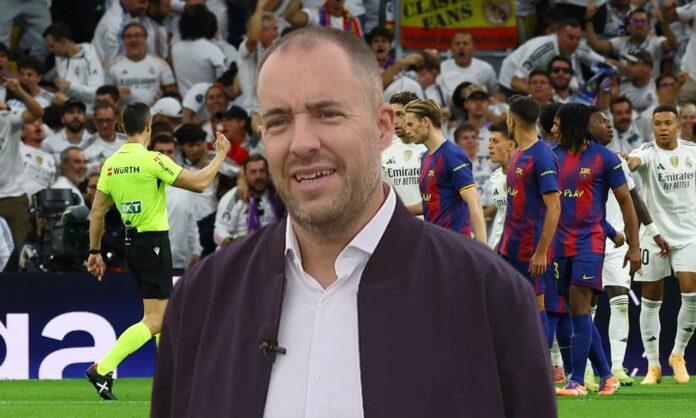 Fran Soto jefe del CTA hizo la valoración del arbitraje Fran Soto y los jugadores del Real Madrid y el Barcelona protestando al árbitro.