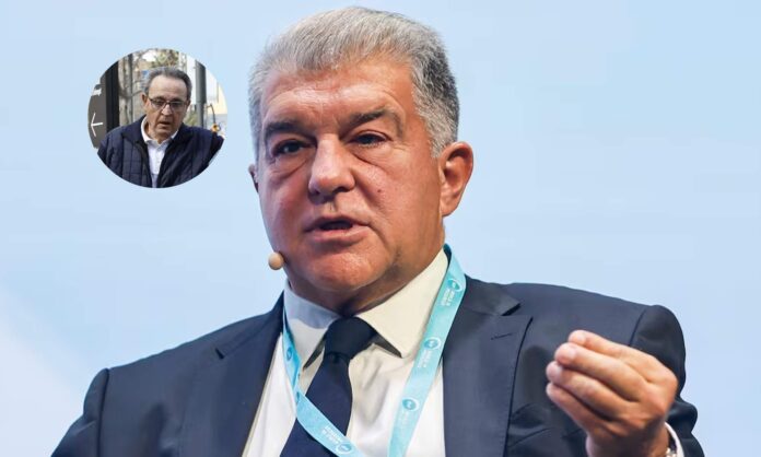 Pillan a Laporta en un renuncio por el caso Negreira Joan Laporta y una foto de Enríquez Negreira.