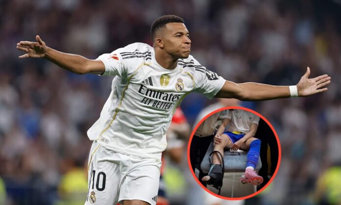 La preocupación con Kylian Mbappé ha impactado en el seno del madridismo después de que se haya viralizado una imagen donde se percibe mejor sus problemas con el tobillo.
