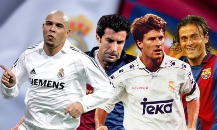 Ronaldo Nazario, Luis Figo, Michael Laudrup y Luis Enrique son varios de los jugadores que pasaron por Real Madrid y Barcelona.