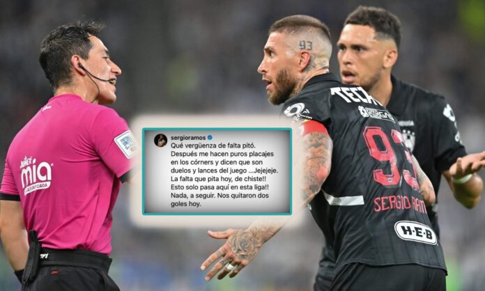 Sergio Ramos ha sido sancionado en Méjico por criticar la labor de un colegiado.