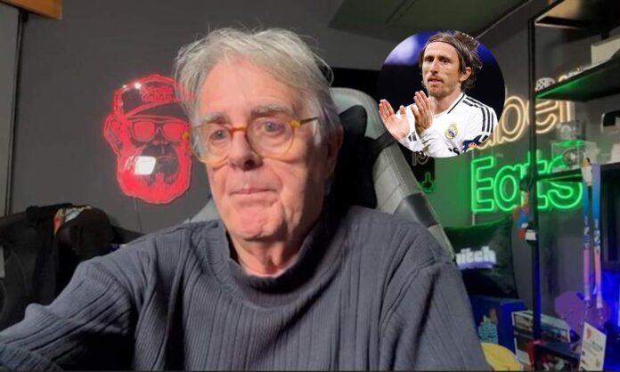 Siro López en streaming y una foto de Luka Modric con el Real Madrid.