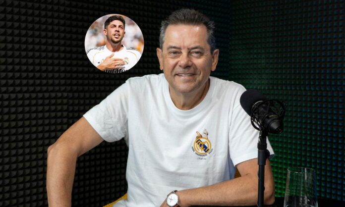 Tomás Roncero en un podcast y una foto de Fede Valverde con el Real Madrid.