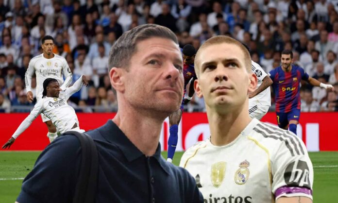 Xabi Alonso le pidió perdón a Mastantuono por lo que Xabi Alonso, Franco Mastantuono y una captura del Real Madrid - Barcelona.