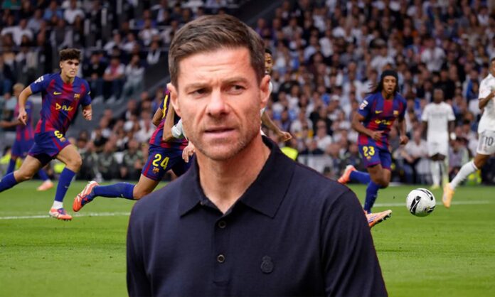 Xabi Alonso y una captura del Real Madrid - Barcelona.