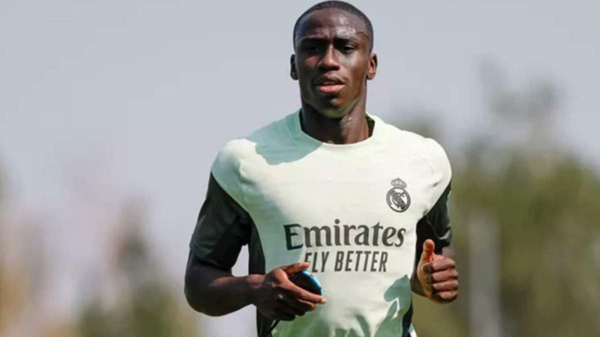 Ferland Mendy, durante un entrenamiento reciente en Valdebebas.