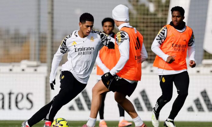 Entrenamiento del Real Madrid en Valdebebas. 