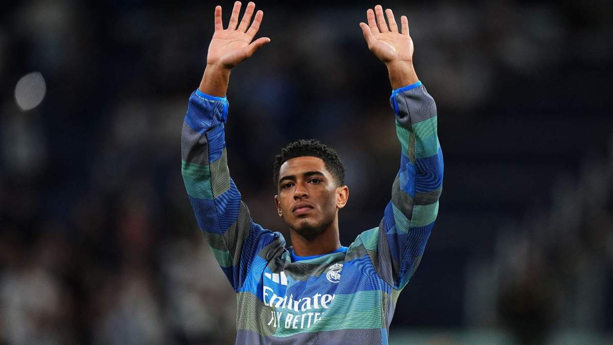 Jude Bellingham durante un calentamiento con el Real Madrid. Jude Bellingham durante un calentamiento con el Real Madrid.