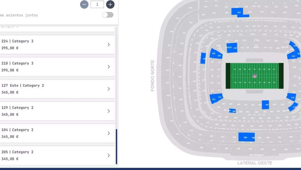 Las entradas que quedan disponibles para el partido de la NFL en el Bernabéu entre los Miami Dolphins y los Washington Commanders. Las entradas que quedan disponibles para el partido de la NFL en el Bernabéu entre los Miami Dolphins y los Washington Commanders.