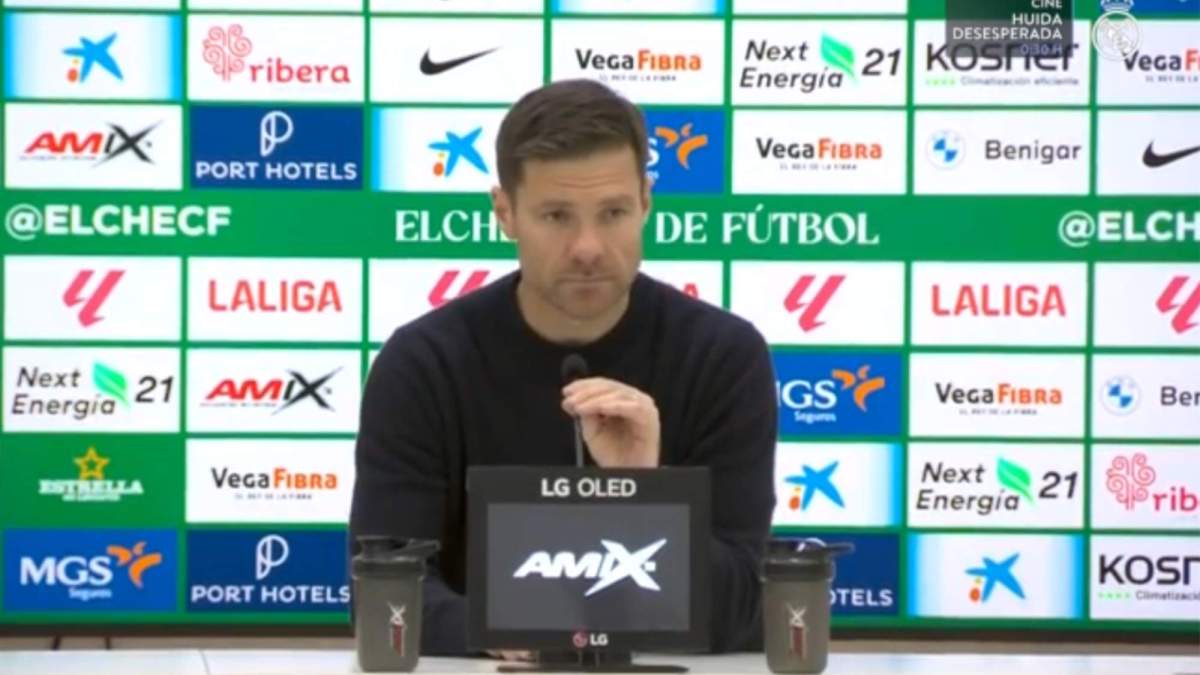 Xabi Alonso en rueda de prensa después del Elche - Real Madrid. 