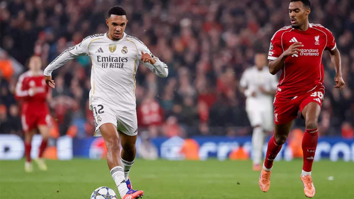 Trent Alexander-Arnold jugando contra el Liverpool. Trent Alexander-Arnold jugando contra el Liverpool.
