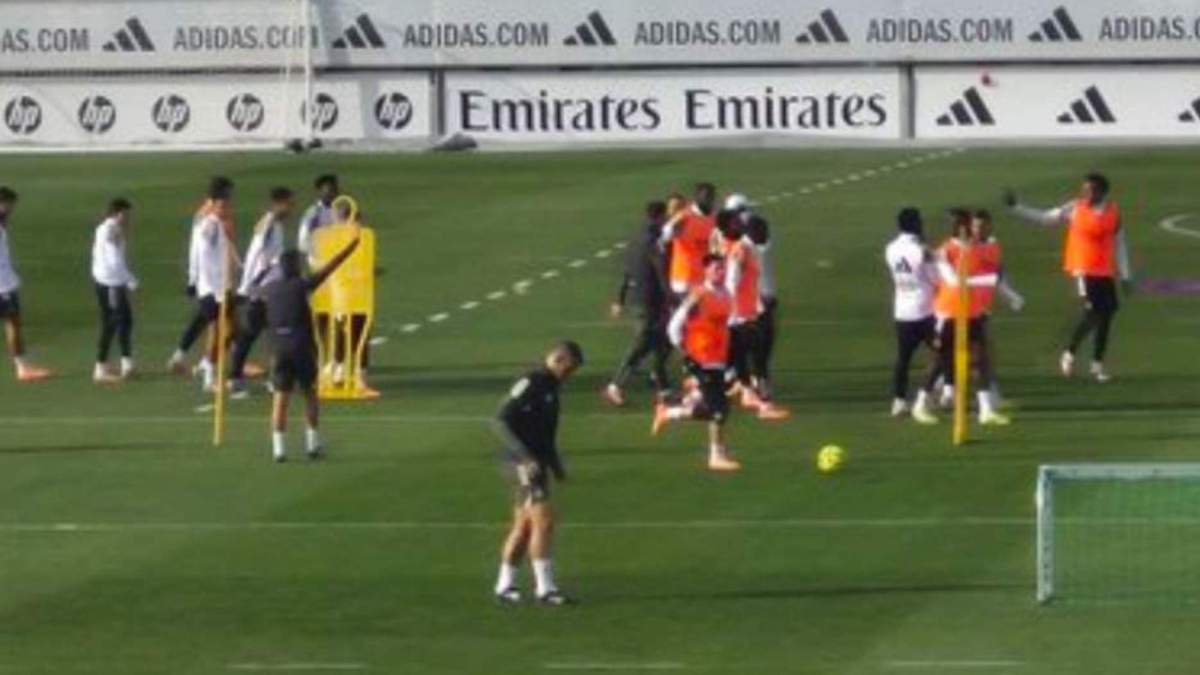 Entrenamiento del Real Madrid previo al partido frente al Girona