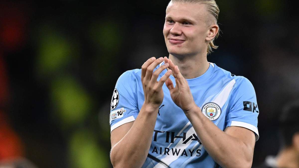 Erling Haaland durante un partido del Manchester City. Erling Haaland durante un partido del Manchester City.