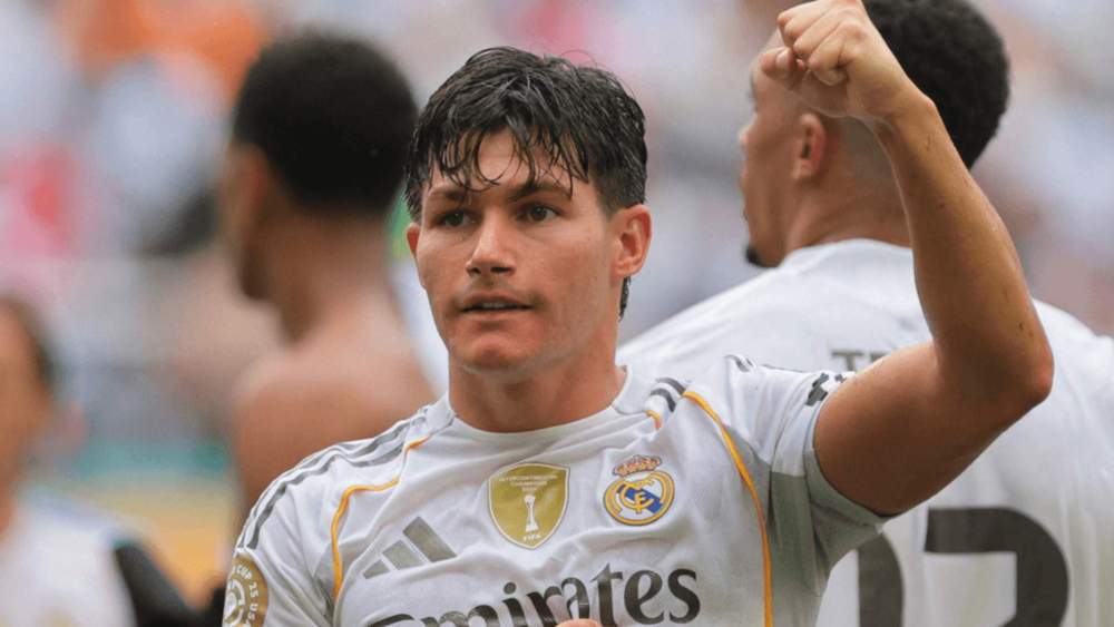 Fran García, celebrando un gol con el Real Madrid en un partido del pasado Mundial de Clubes.