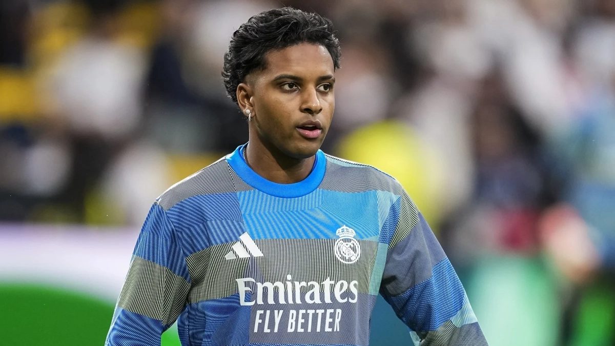 Rodrygo Goes durante un calentamiento del Real Madrid. Rodrygo Goes durante un calentamiento del Real Madrid.