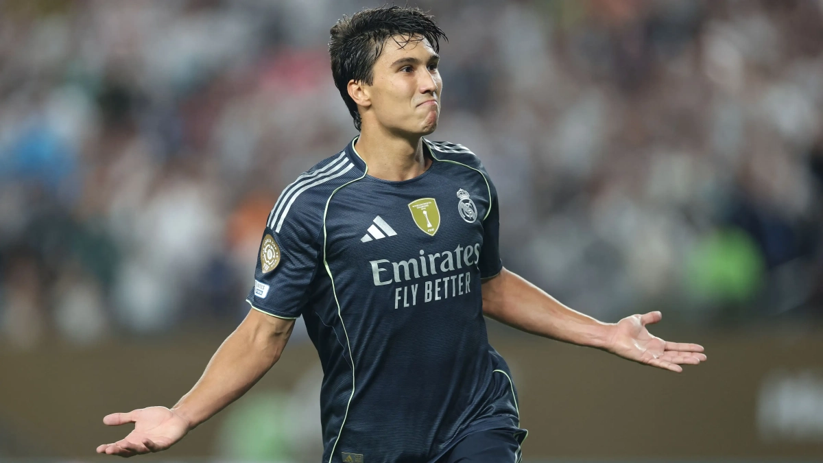 Gonzalo García celebrando un gol en el Mundial de Clubes.