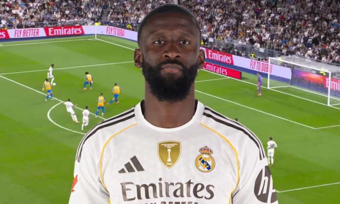 Antonio Rüdiger y una captura del Real Madrid - Valencia. 