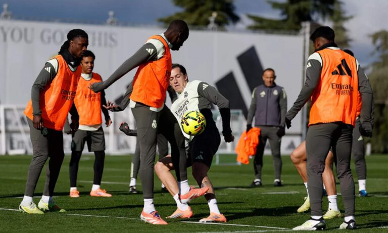 Entrenamiento del Real Madrid en Valdebebas.