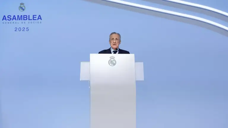  Florentino Pérez, en la Asamblea del Real Madrid: «El club simplemente se opone a todo lo que no es normal, ético ni legal»

