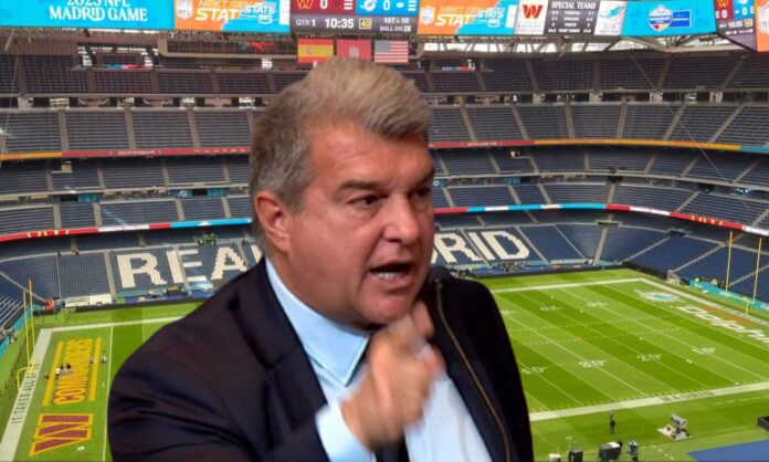 Joan Laporta y el Santiago Bernabéu listo para jugar la NFL.