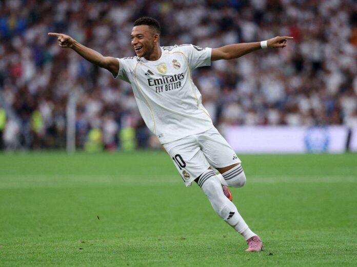 Mbappé celebrando su gol contra el Espanyol