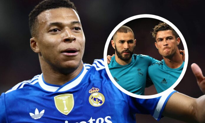 Mbappé con Benzema y Cristiano Ronaldo