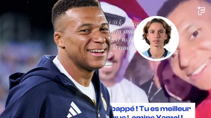 La reacción de Mbappé cuando un niño le dice que es mejor que Lamine Yamal