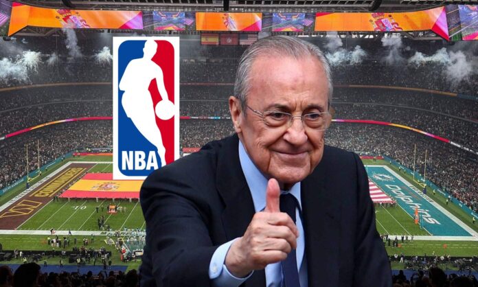 Florentino ya trabaja en el próximo reto: un partido de la NBA en el Bernabéu